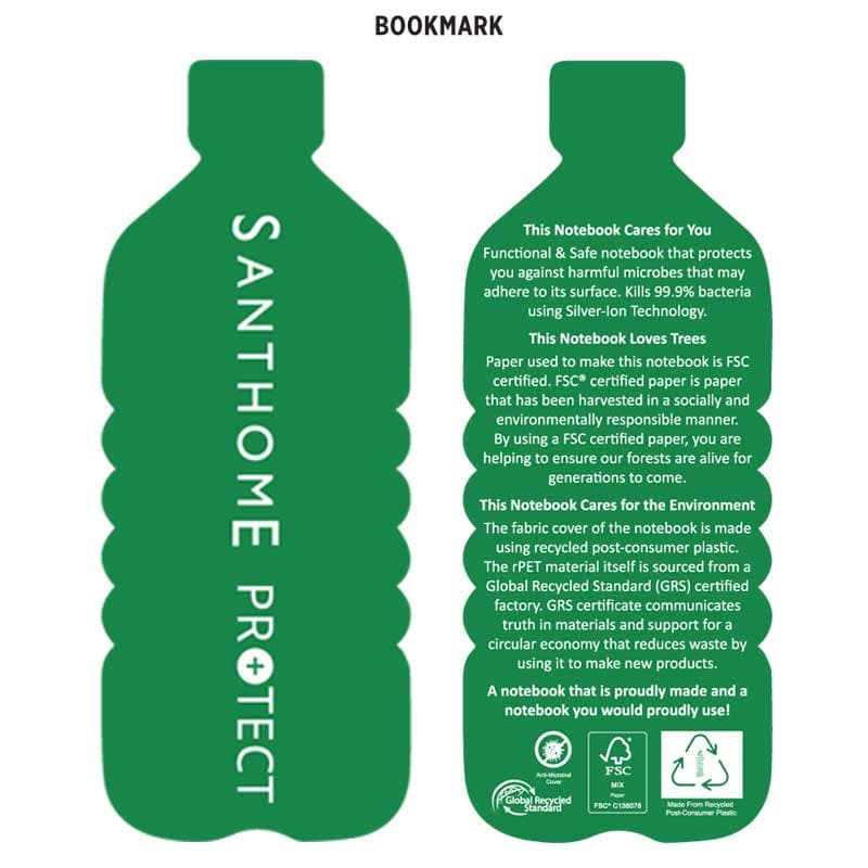 ORSHA - SANTHOME A5 rPET & FSC Certified Notebook - Navy Blue (Anti-Microbial) 5