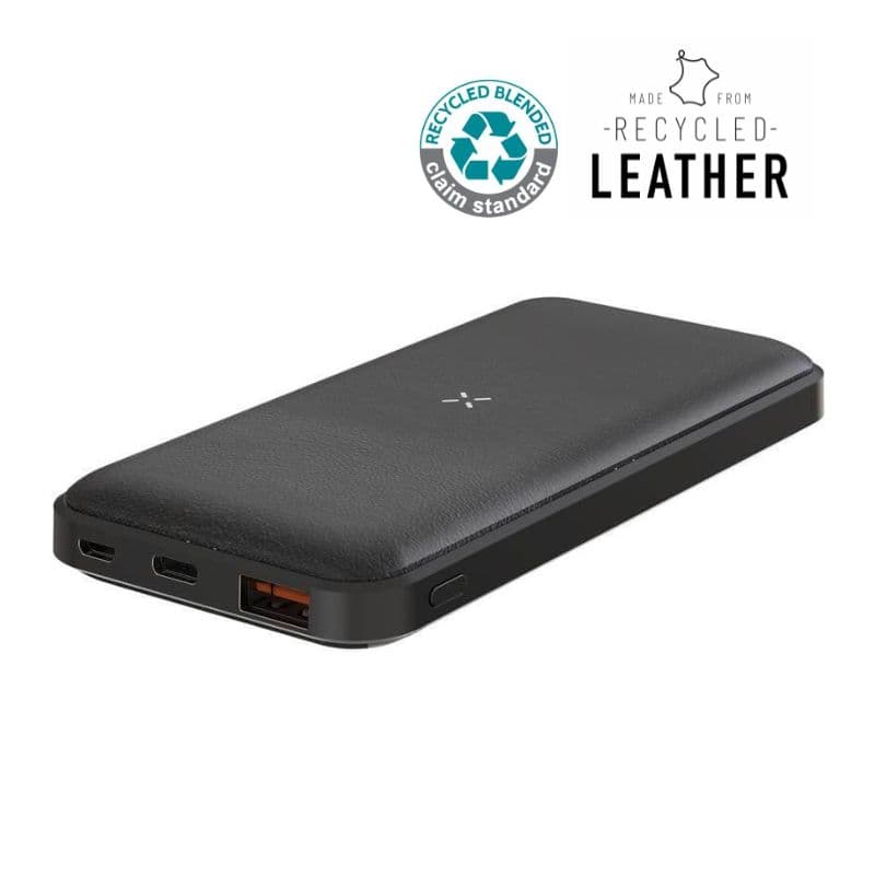 ALBECK - Recycled Leather 10000mAh PD Powerbank - Black 1