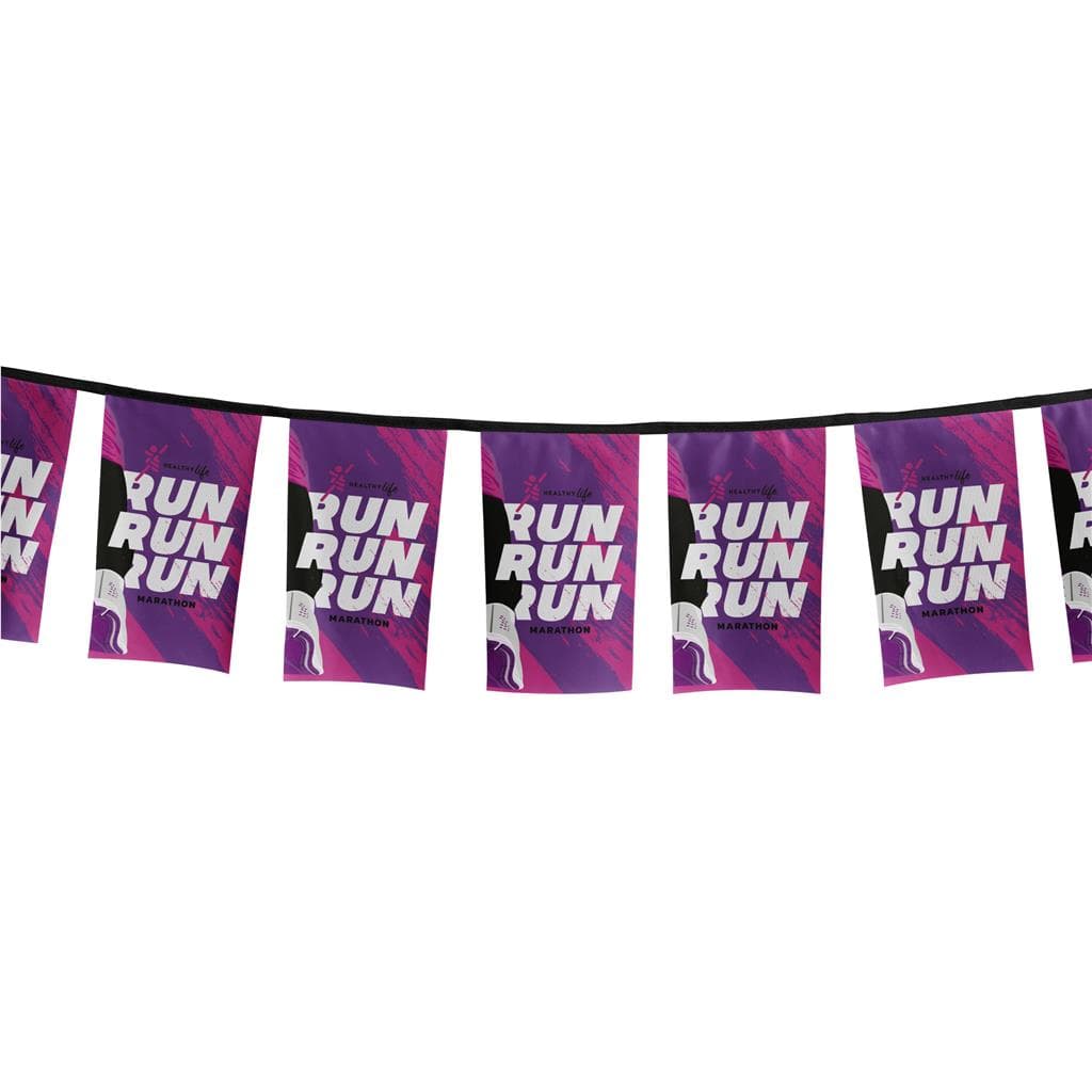 Sublimated Single-Sided Polyester Rectangle Bunting - 10m 1