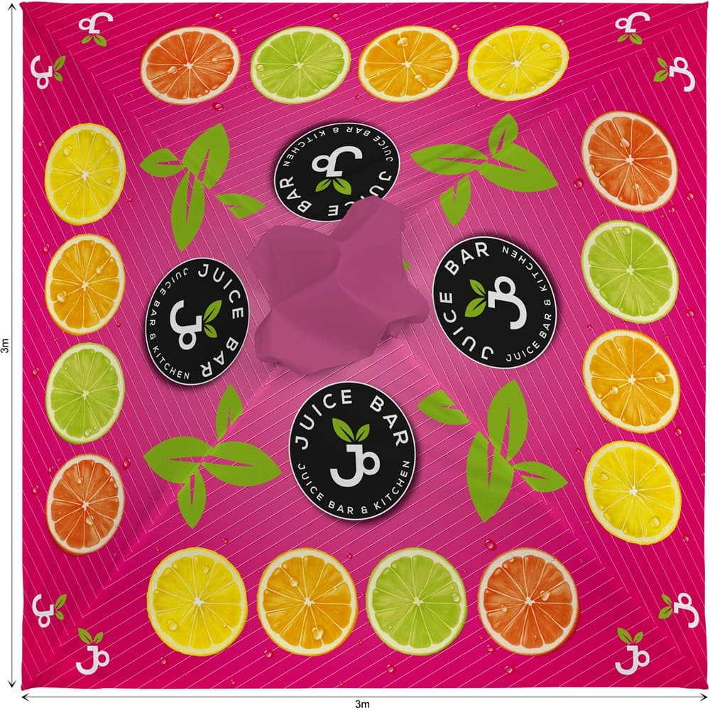 Sublimated Parasol Roof 3m x 3m 1