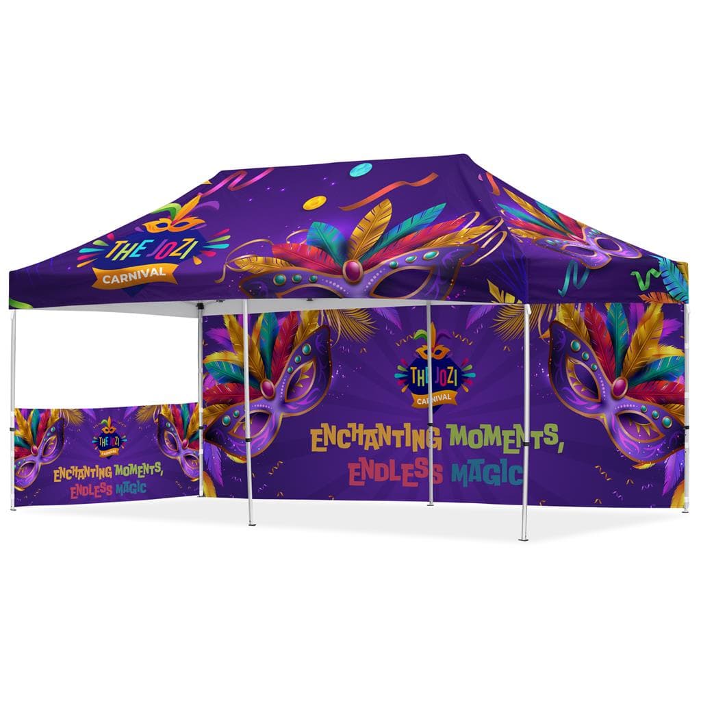 Coated Steel Sublimated Gazebo 6m x 3m - 1 Short Half-Wall Skin - 1 Long Full Wall Skin 1