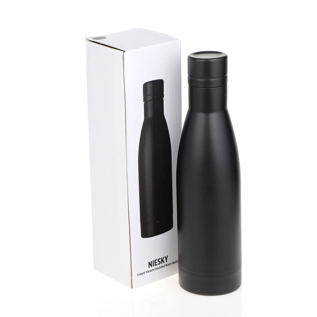 NIESKY - Copper Vacuum Insulated Double Wall Water Bottle - Black 3