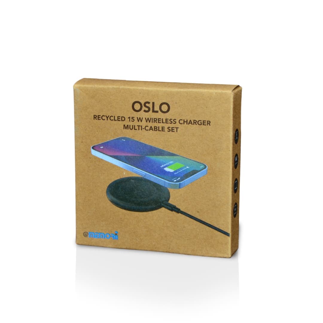 OSLO - @memorii Recycled 15W Wireless Charger Multi - Cable Set 8