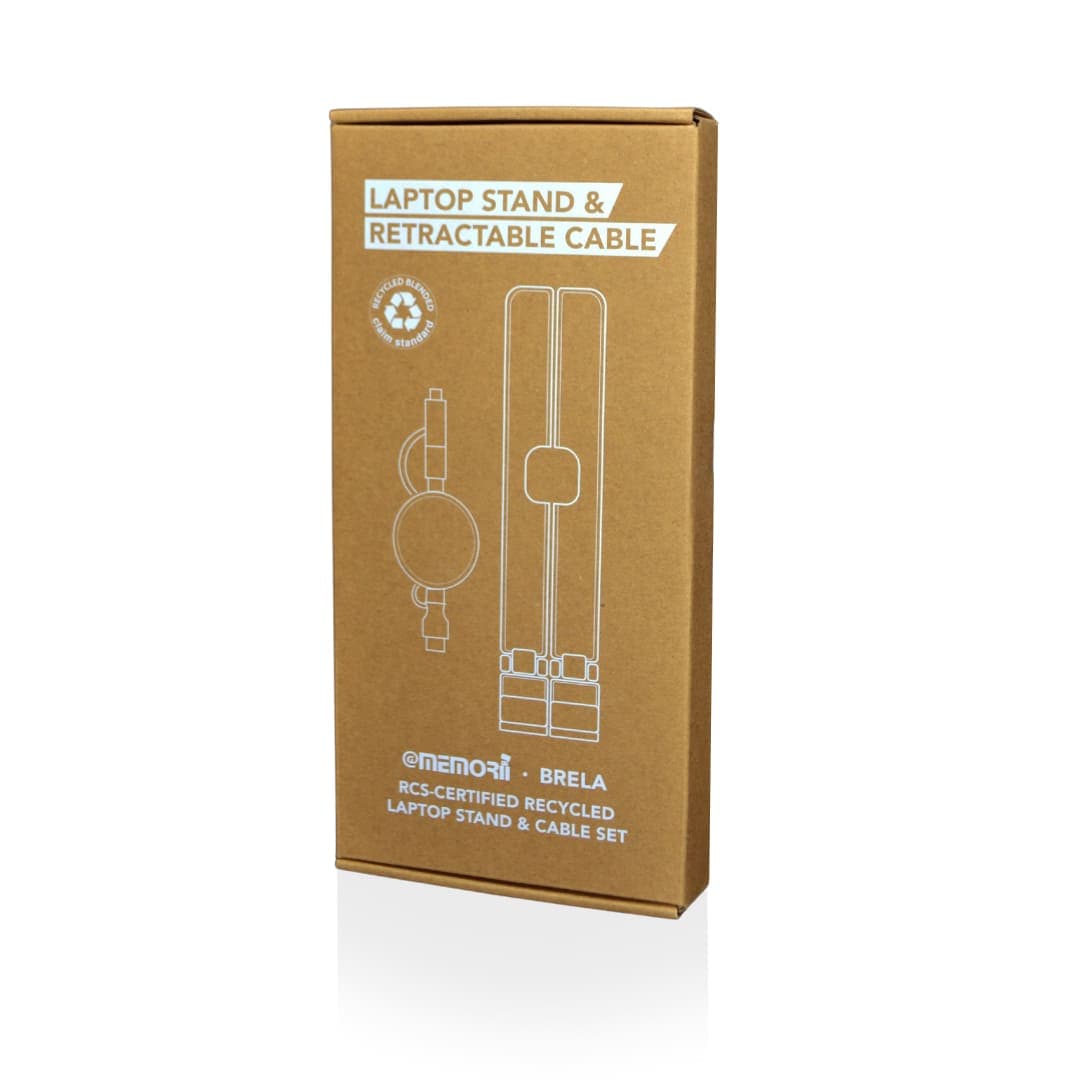 BRELA - @memorii Set of Recycled Laptop Stand and retractable cable 5