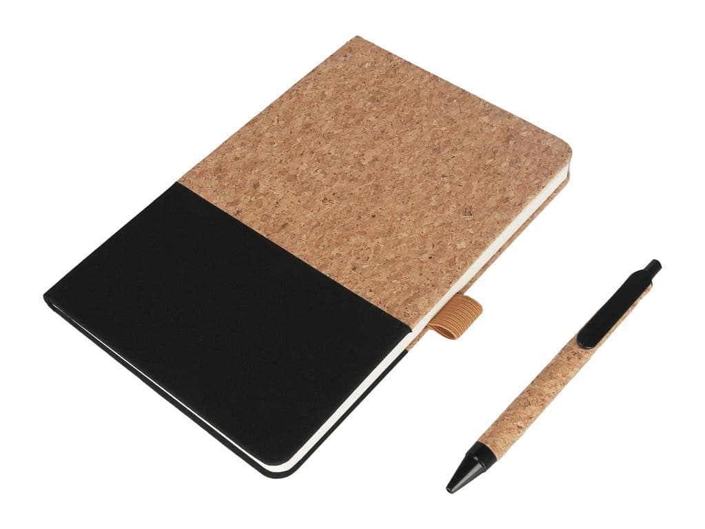 BORSA - eco-neutral A5 Cork Fabric Hard Cover Notebook and Pen Set 2