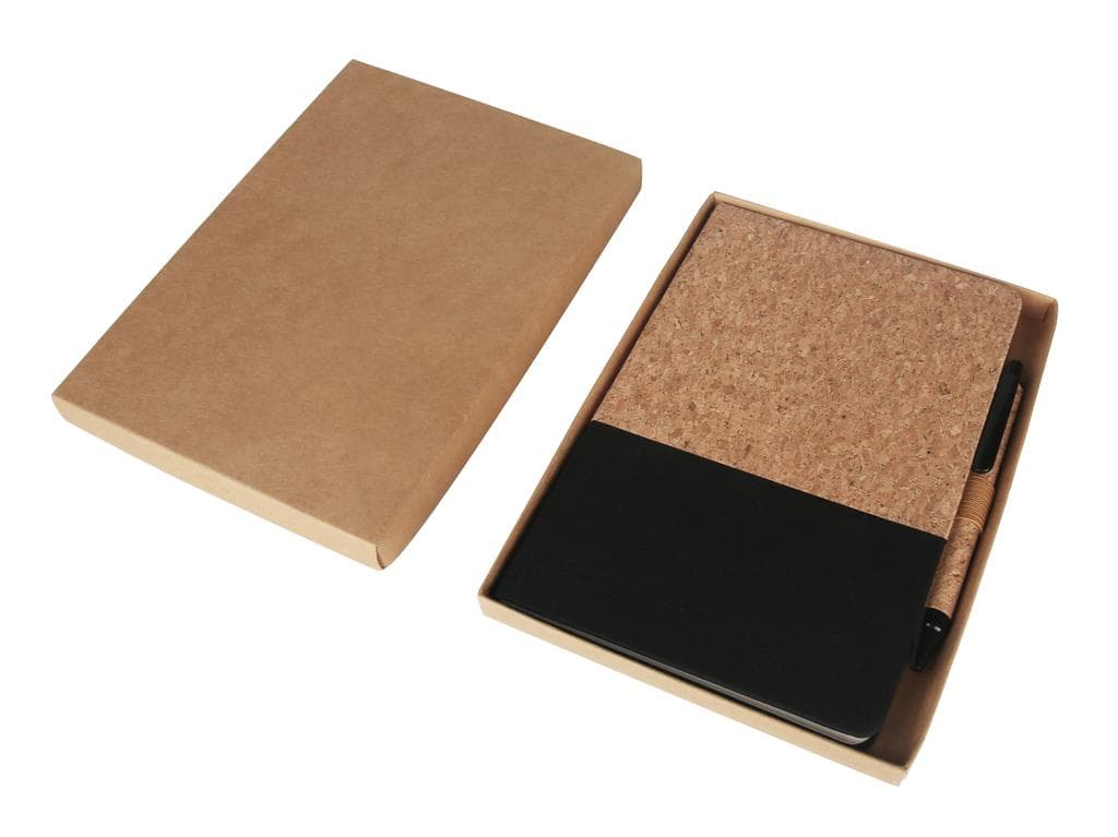 BORSA - eco-neutral A5 Cork Fabric Hard Cover Notebook and Pen Set 4