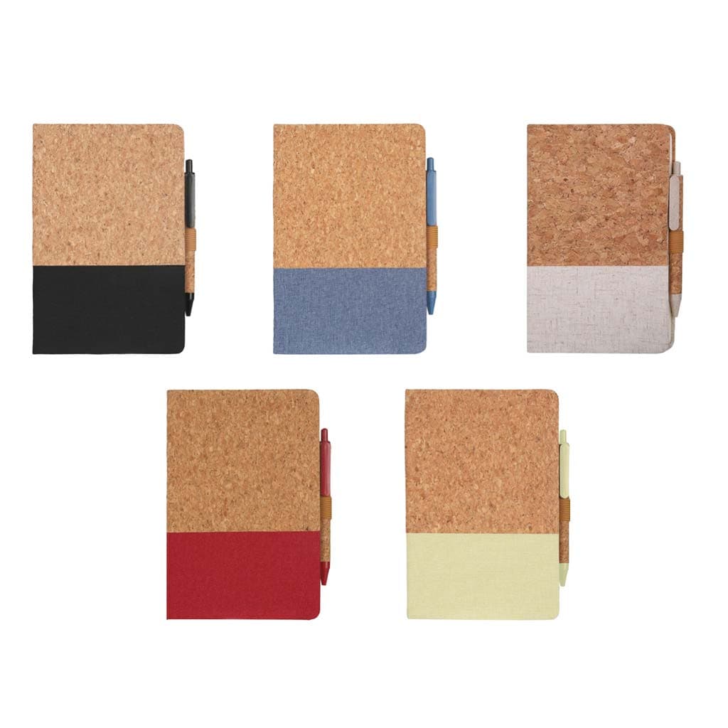 BORSA - eco-neutral A5 Cork Fabric Hard Cover Notebook and Pen Set 7