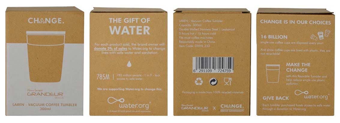 LAREN - CHANGE Collection Insulated Mug - Black 5