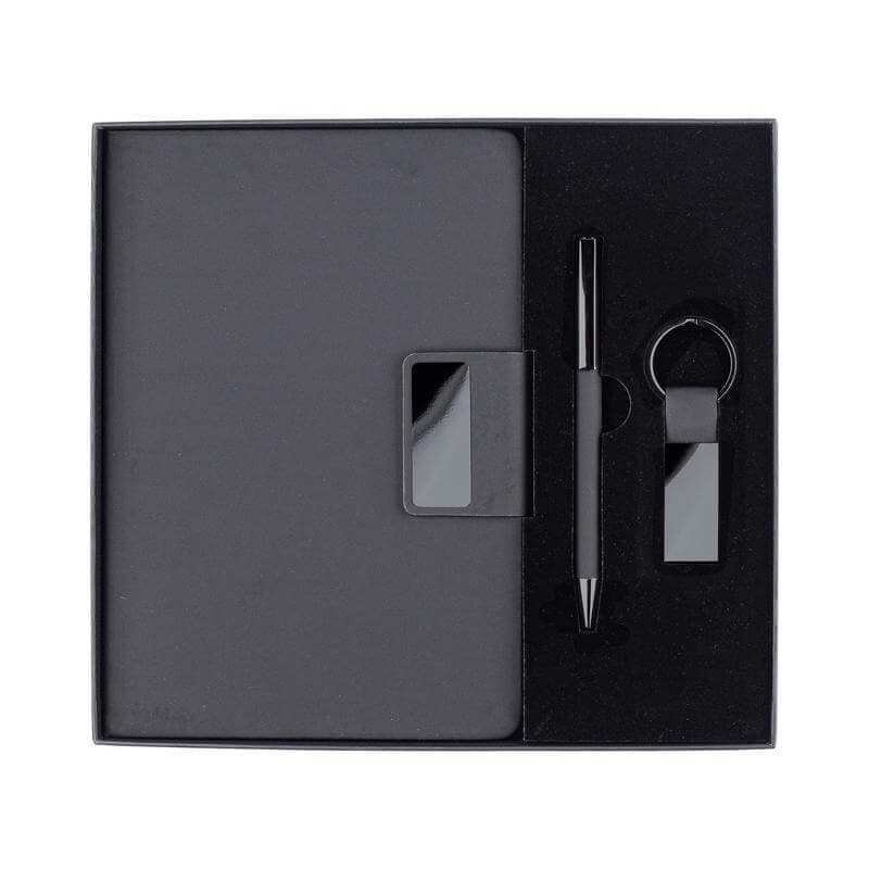REGENT - Giftology Set of Notebook, Keychain and Pen - Black 3