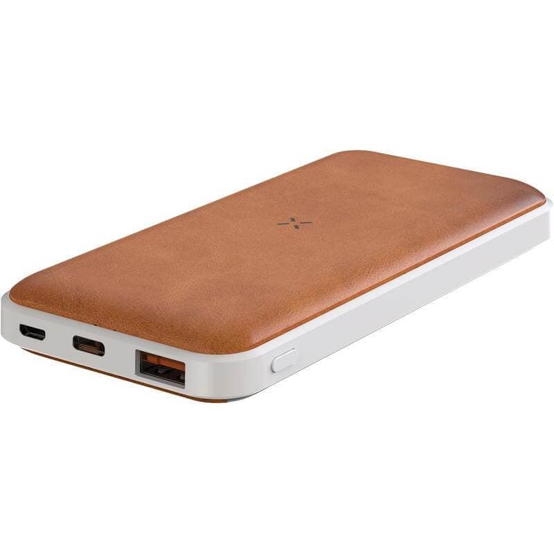 ALBECK - Recycled Leather 10000mAh PD Powerbank - White/Tan 3