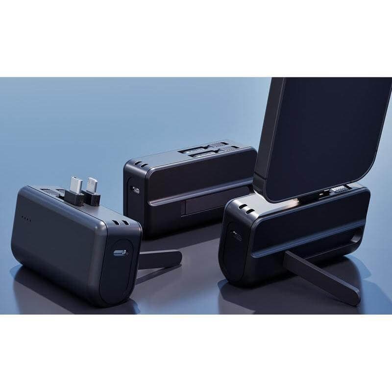 CAPSULE - @memorii® 4500mAh Mini Powerbank with Inbuilt Cable and Phone Stand 5