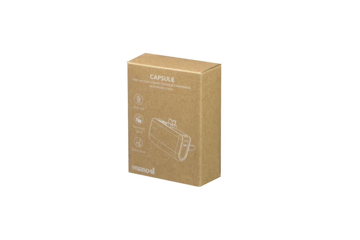CAPSULE - @memorii® 4500mAh Mini Powerbank with Inbuilt Cable and Phone Stand 7