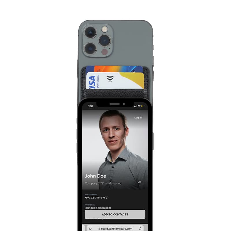 ROMA - Santhome® 2-in-1 Mag Cardholder and Inbuilt NFC Digital Business Card - Black 5