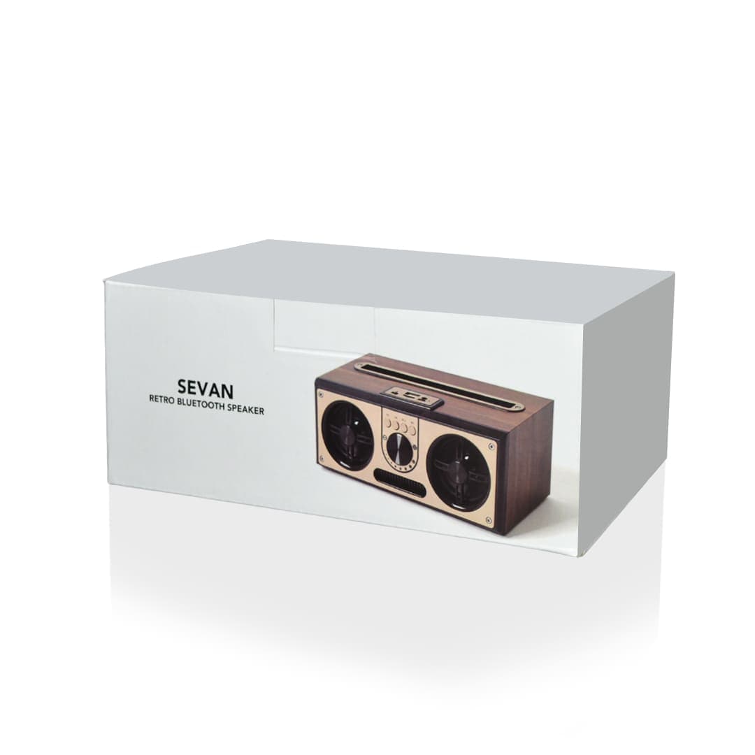SEVAN - Giftology Retro Wood 20W Bluetooth Speaker with FM 3