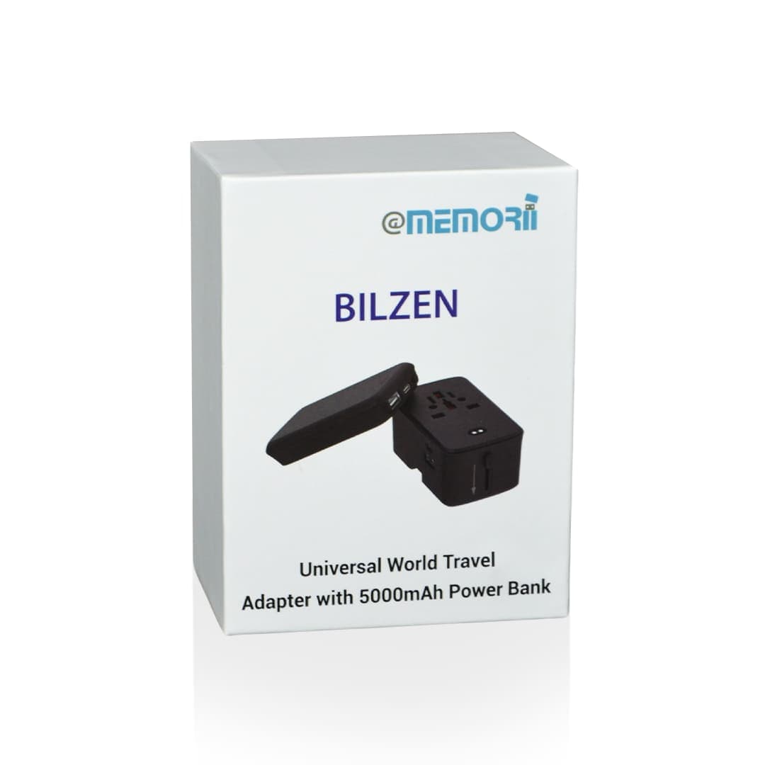 BILZEN - @memorii World Travel Adapter with 5000mAh Powerbank 7