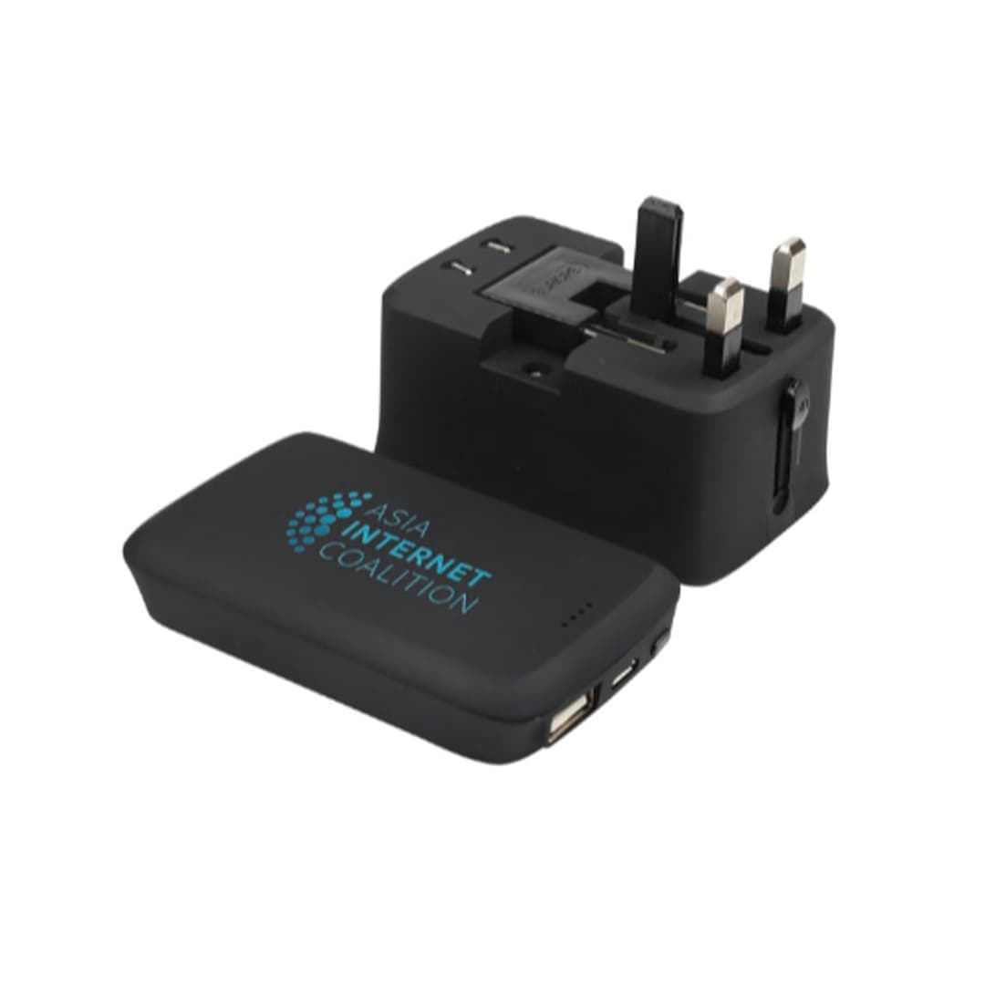 BILZEN - @memorii World Travel Adapter with 5000mAh Powerbank 8