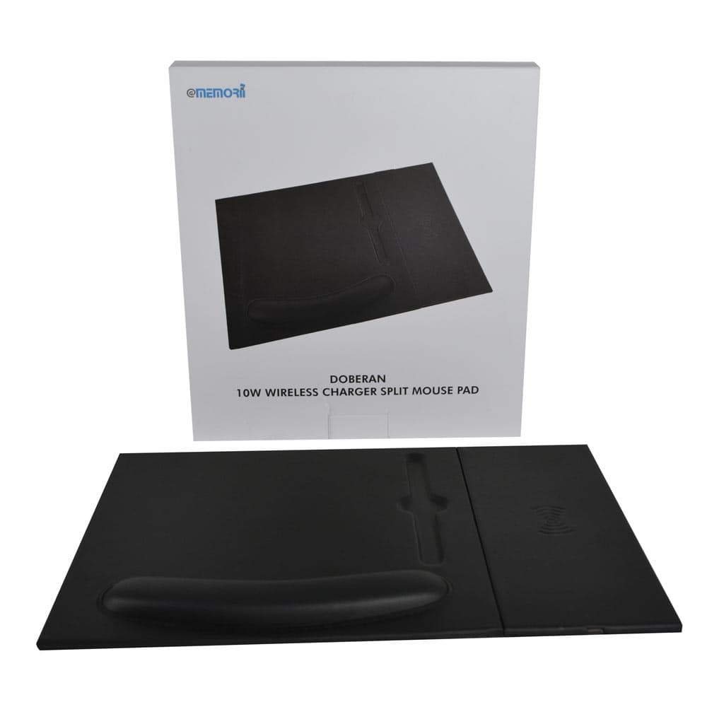 DOBERAN - @memorii 10W Wireless Charger PU Mouse Pad - Black 5