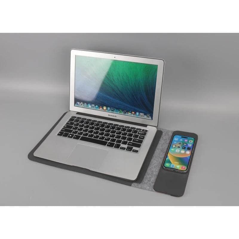 CAMDEN - Giftology 14" Felt Laptop Sleeve With 15W Magnetic Charger - Black 6