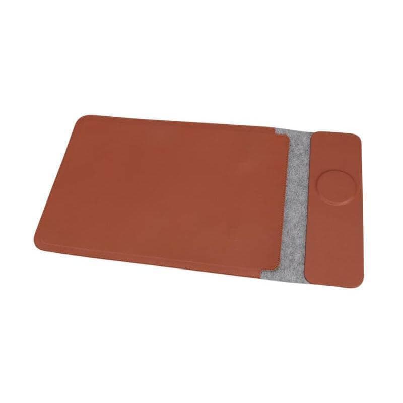 CAMDEN - Giftology 14" Felt Laptop Sleeve With 15W Magnetic Charger - Tan 4