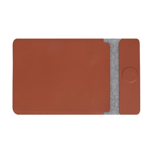 CAMDEN - Giftology 14" Felt Laptop Sleeve With 15W Magnetic Charger - Tan 6