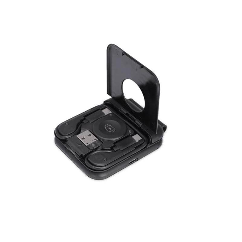 TURIN - @memorii Foldable 2-in-1 Wireless Charger and Multicable Set - Black 5