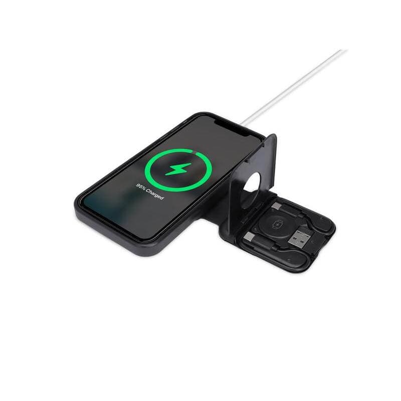 TURIN - @memorii Foldable 2-in-1 Wireless Charger and Multicable Set - Black 8
