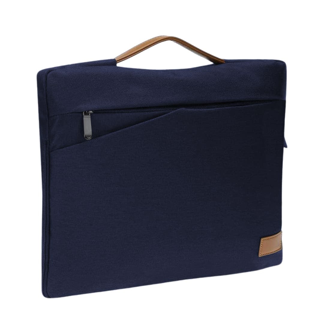 SALCEA - Santhome® 15" Laptop Sleeve - Navy Blue/Tan 6
