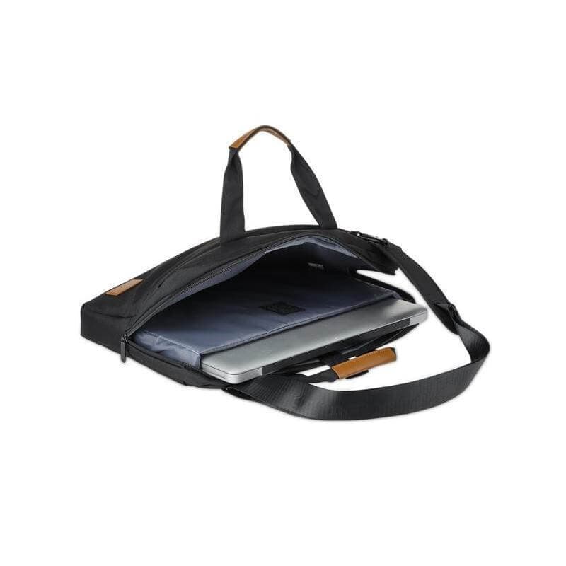 SLOTEN - Santhome® 15" Laptop Bag - Black/Tan 5