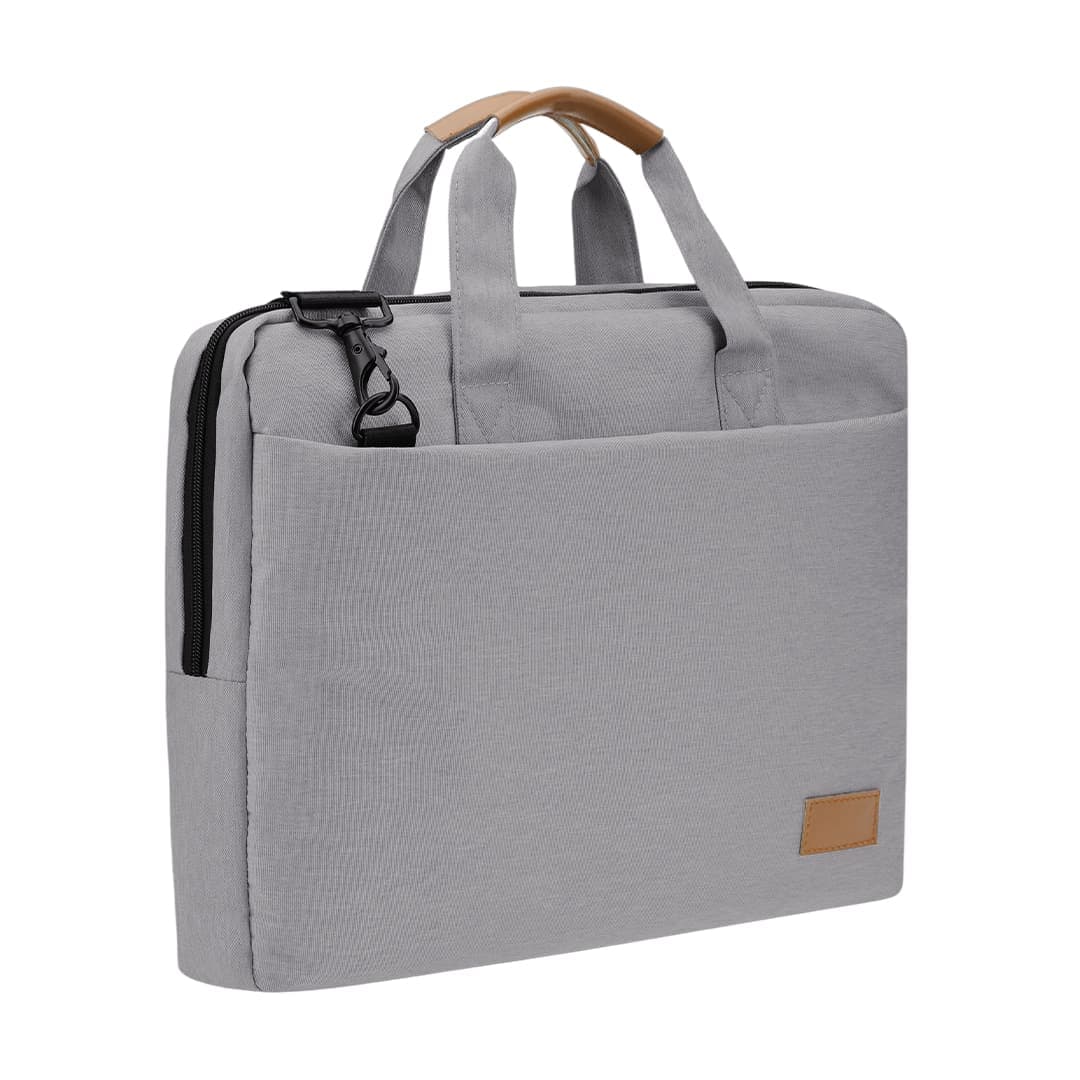 SLOTEN - Santhome® 15" Laptop Bag - Grey/Tan 2