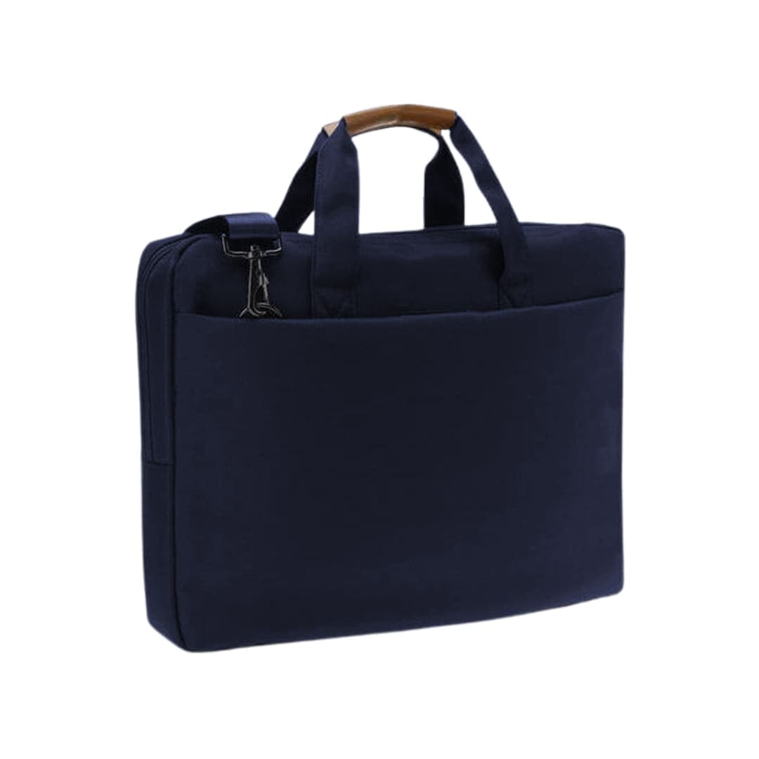 SLOTEN - Santhome® 15" Laptop Bag - Navy Blue/Tan 4