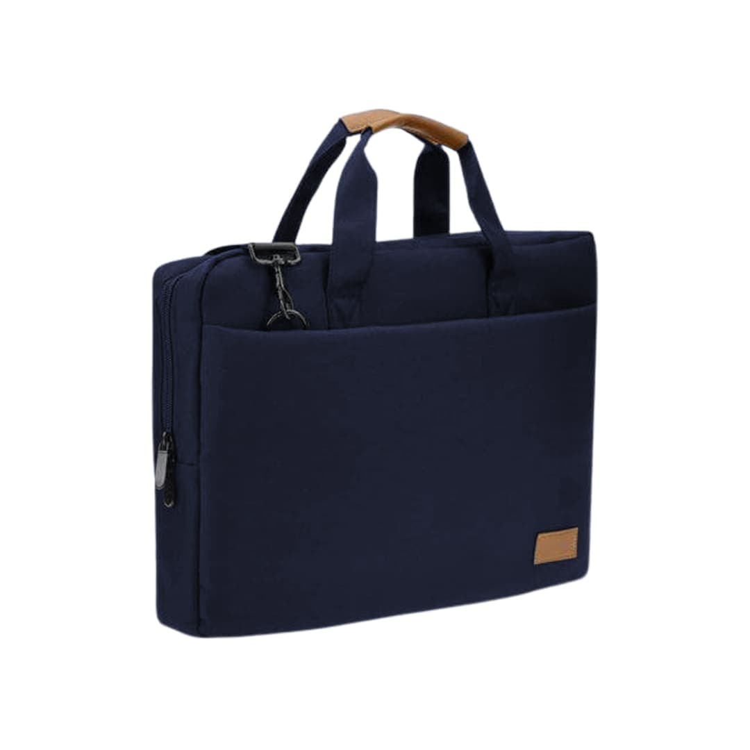 SLOTEN - Santhome® 15" Laptop Bag - Navy Blue/Tan 7