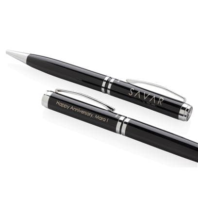 DUSCO SET - Swiss Peak Executive Pen Set - Black/Silver 3