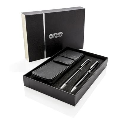 DUSCO SET - Swiss Peak Executive Pen Set - Black/Silver 7