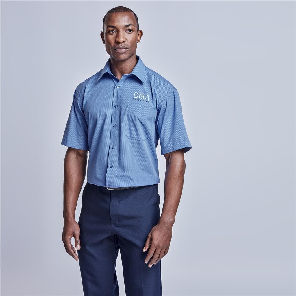 Mens Short Sleeve Micro Check Shirt 1