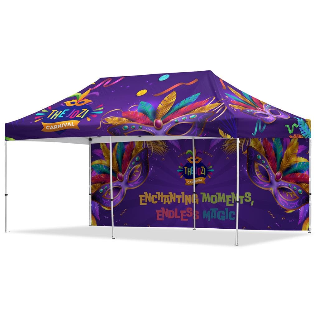 Coated Steel Sublimated Gazebo 6m x 3m - 1 Long Full-Wall Skin 1