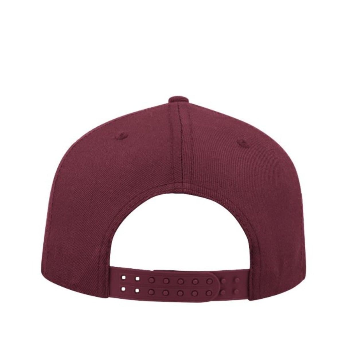 Uflex 6P Flat Peak Snapback - Burgundy/Grey 15