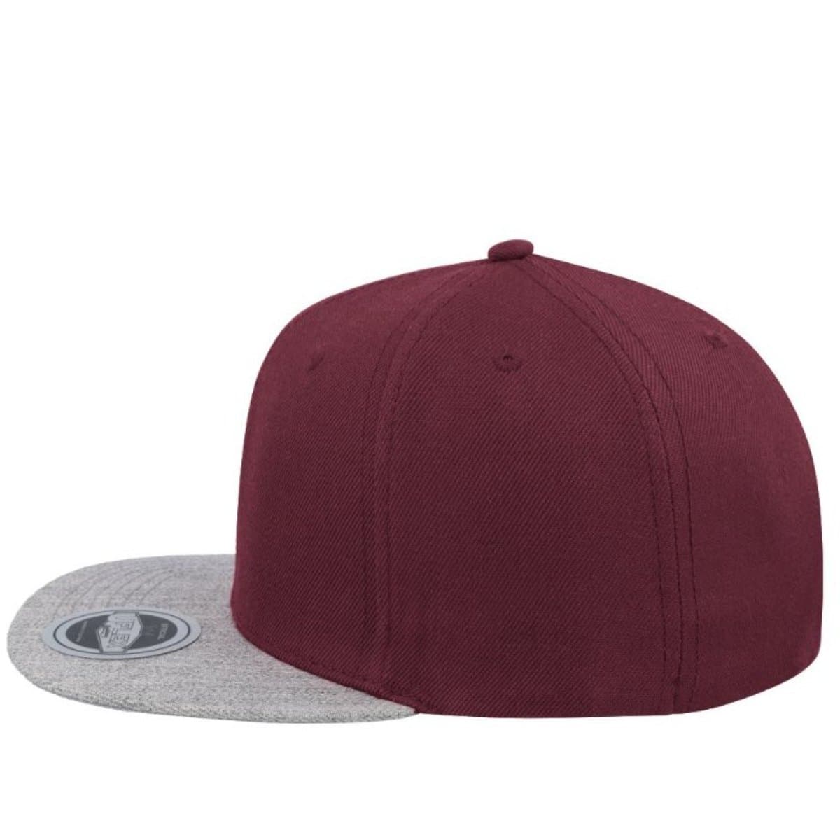 Uflex 6P Flat Peak Snapback - Burgundy/Grey 17