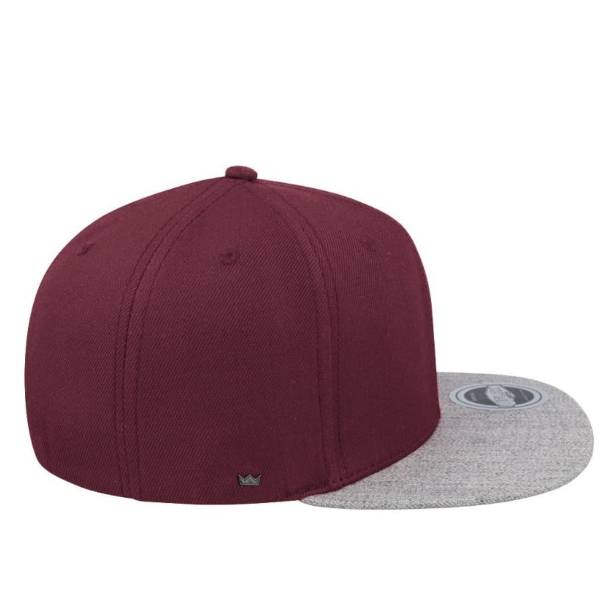 Uflex 6P Flat Peak Snapback - Burgundy/Grey 18