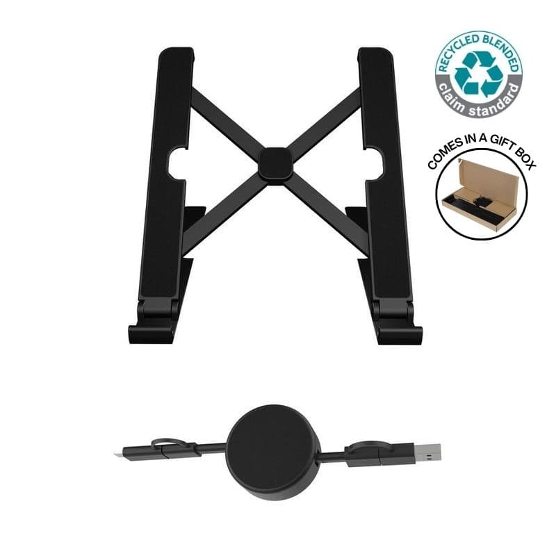 BRELA - @memorii Set of Recycled Laptop Stand and retractable cable 1