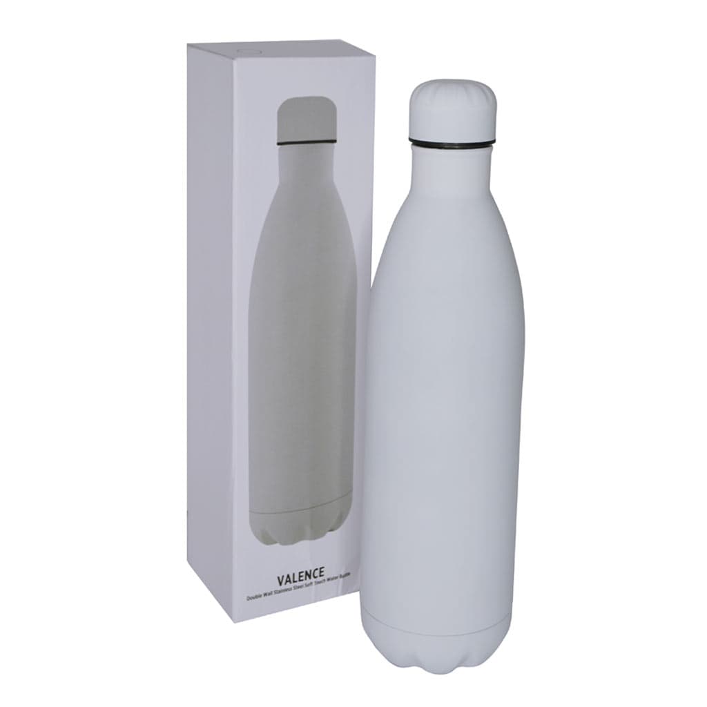 VALENCE - Soft Touch lnsulated Water Bottle - 1L - White 3