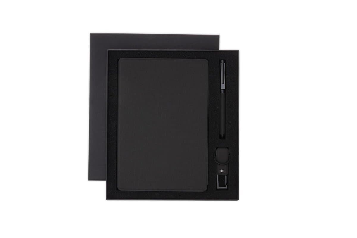 LENZEN - CHANGE ZERO Sustainable Gift Set with Refillable Notebook, Pen & USB Keychain - Black 9