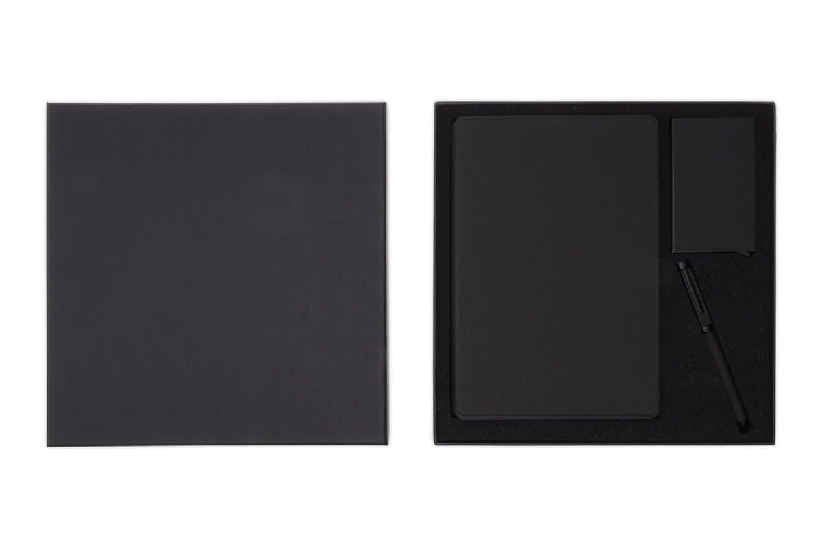 TESSIN - CHANGE ZERO Sustainable Gift Set with Refillable Notebook, Pen & Cardholder - Black 6
