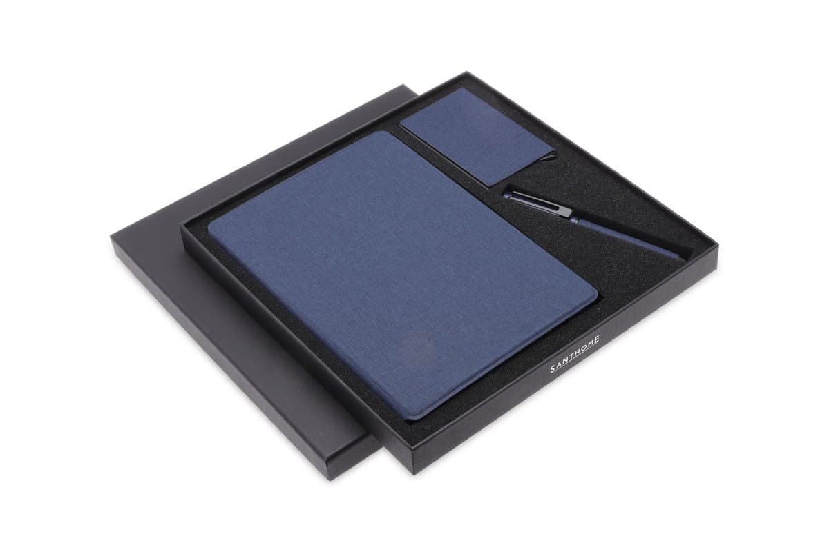 TESSIN - CHANGE ZERO Sustainable Gift Set with Refillable Notebook, Pen & Cardholder - Navy 6