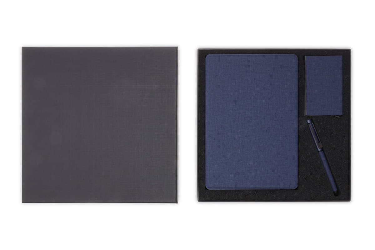 TESSIN - CHANGE ZERO Sustainable Gift Set with Refillable Notebook, Pen & Cardholder - Navy 7