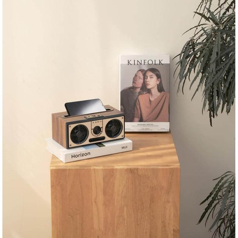 SEVAN - Giftology Retro Wood 20W Bluetooth Speaker with FM 2
