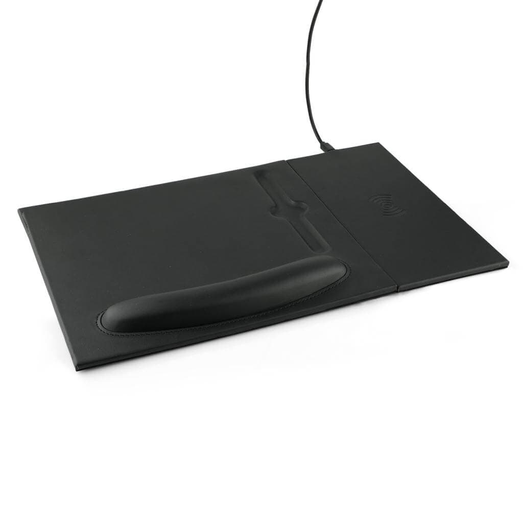 DOBERAN - @memorii 10W Wireless Charger PU Mouse Pad - Black 2