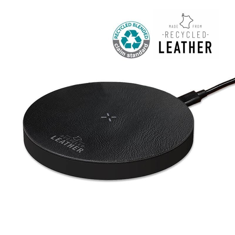 ANZIO - Recycled Leather 15W Wireless Charger - Black 1