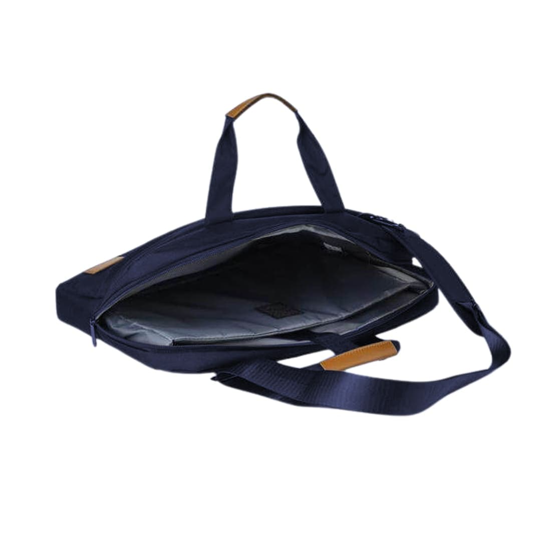 SLOTEN - Santhome® 15" Laptop Bag - Navy Blue/Tan 2