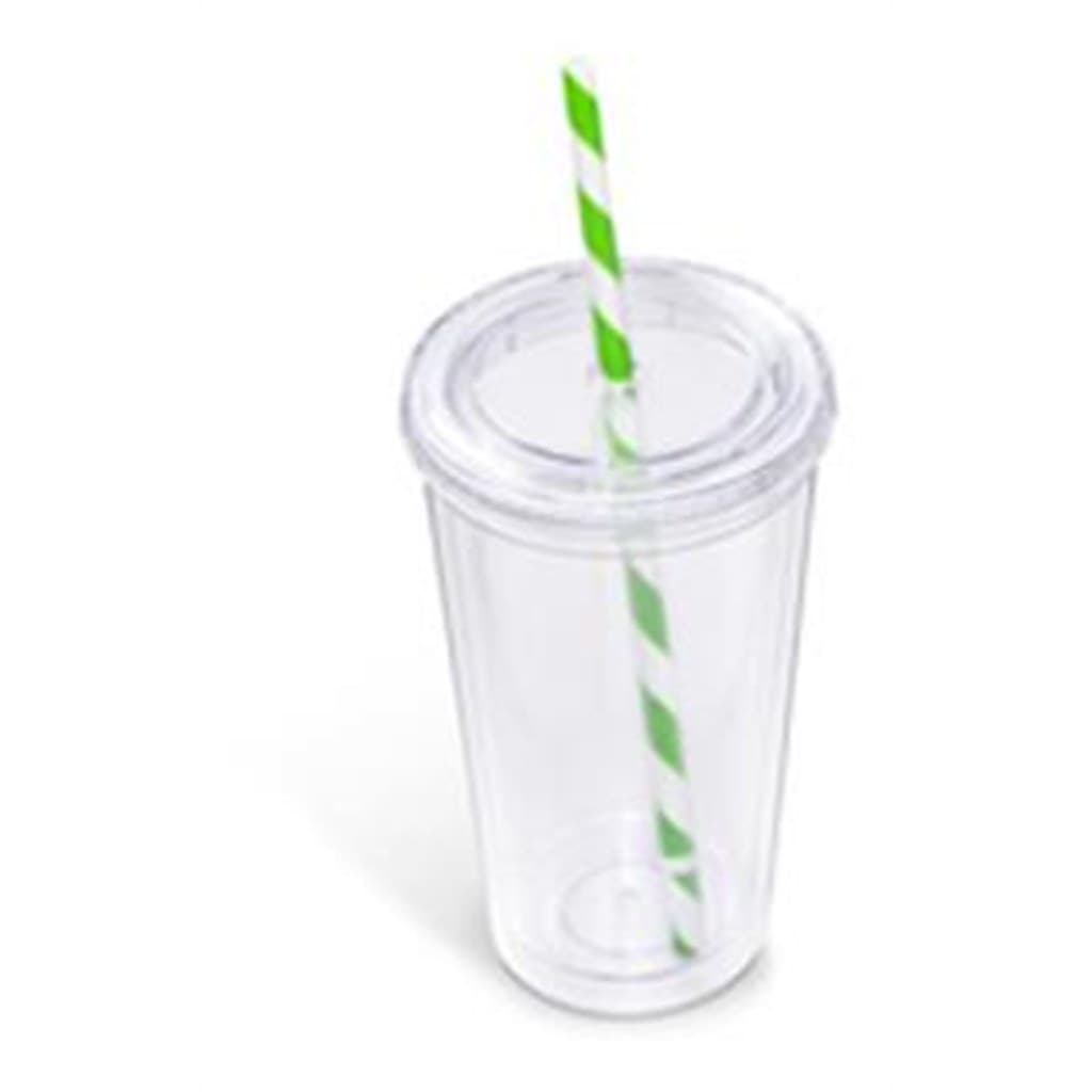 Malibu Double-Wall Plastic Tumbler & Straw - 470ml 6
