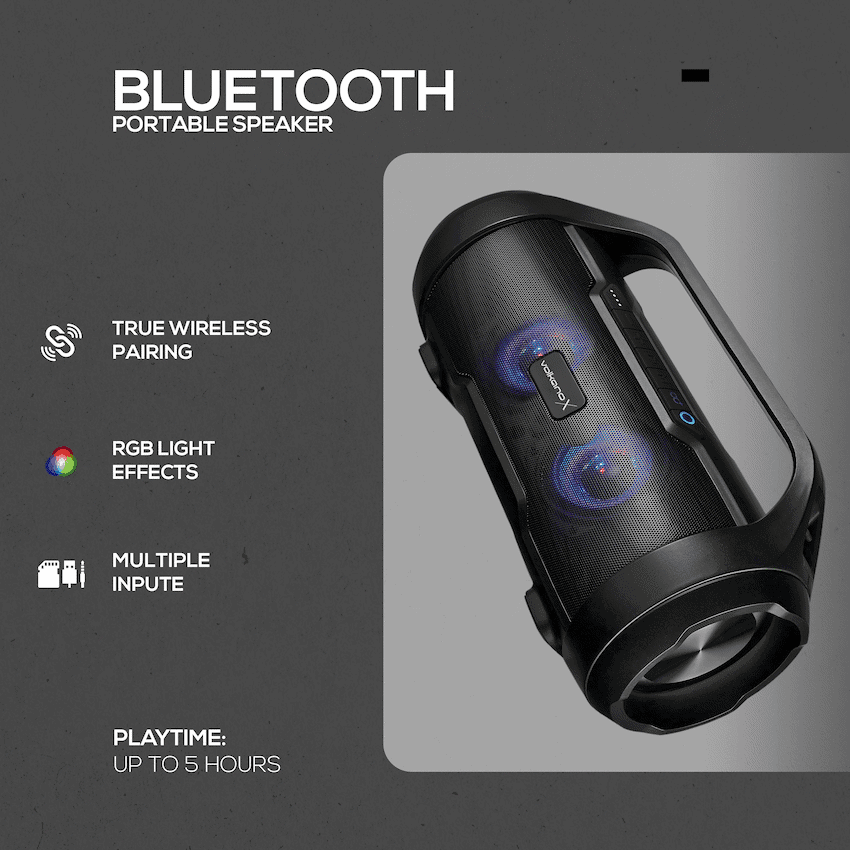 VolkanoX Cobra Series Bluetooth Speaker - Black 4